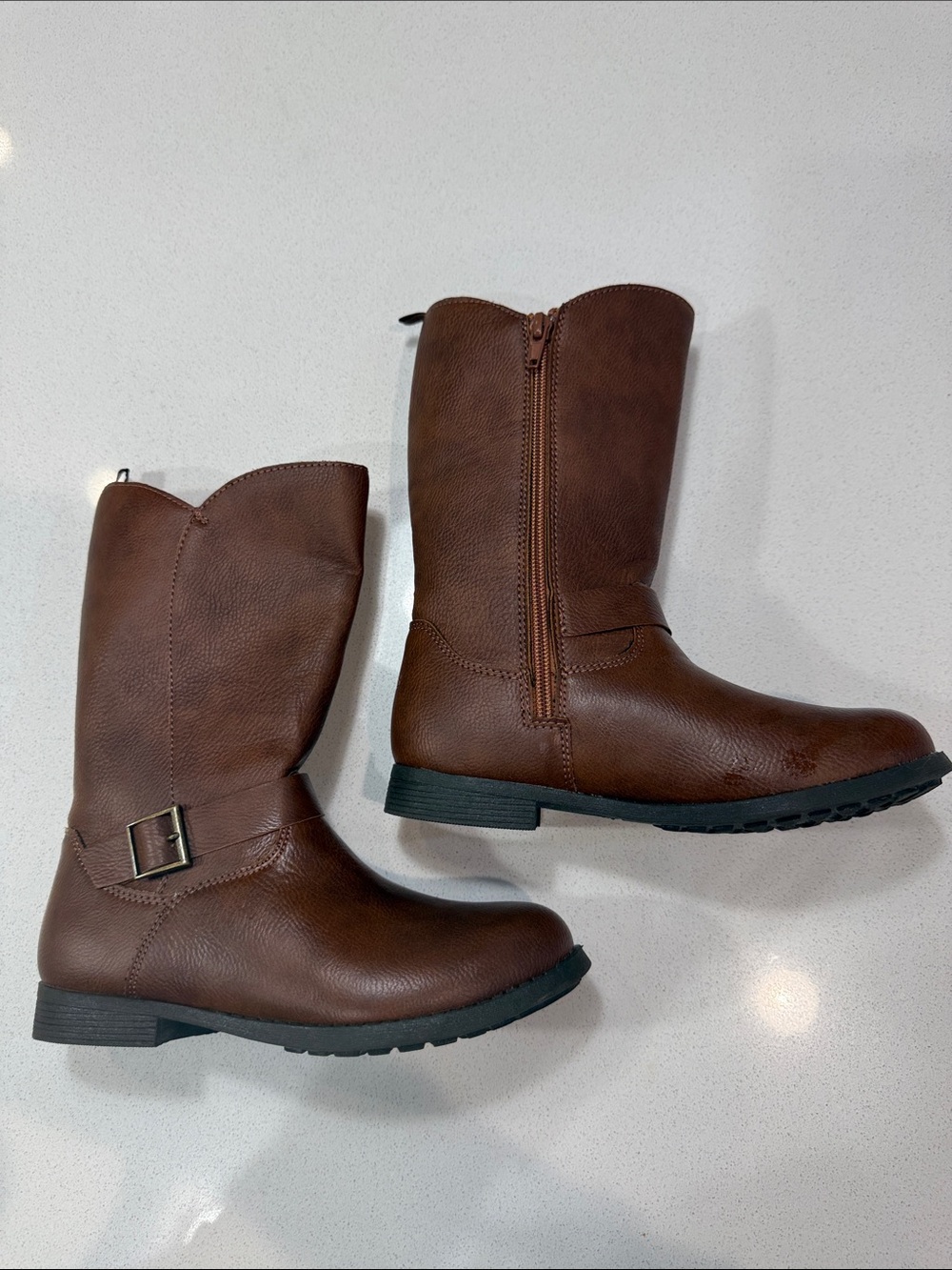 OshKosh B'gosh Brown Girls' Mid-Calf Zip Boots